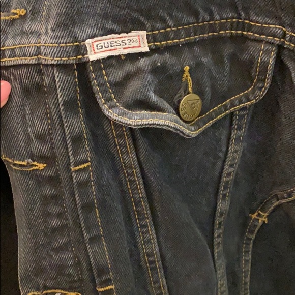 Guess vintage unisex black denim short jean jacket - Picture 13 of 16